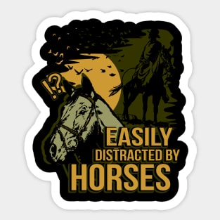 Easily Distracted By Horses Sticker